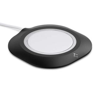 Spigen for MagSafe Charger Pad, Cover Case Mag Fit Compatible with iPhone 17/16/15/14/13/12, AirPods Pro 3/2/1, AirPods 4/3 (Charger Not Included) – Black (2020/15W)(Black (2024/25W))
