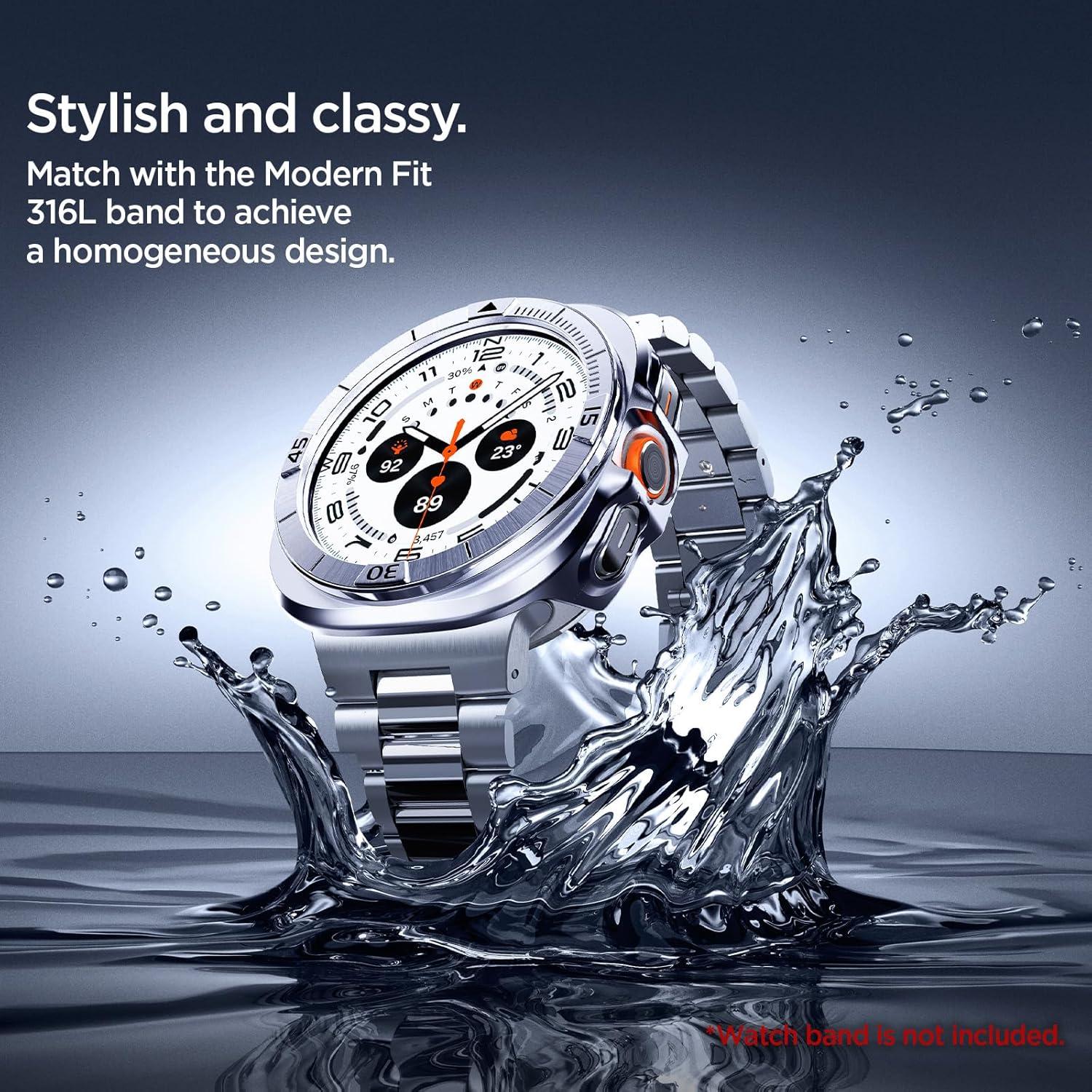 imageSpigen Bezel Tune Pro Designed for Samsung Galaxy Watch Ultra 47mm Bezel Ring Protector with Case 20252024 SilverSilver