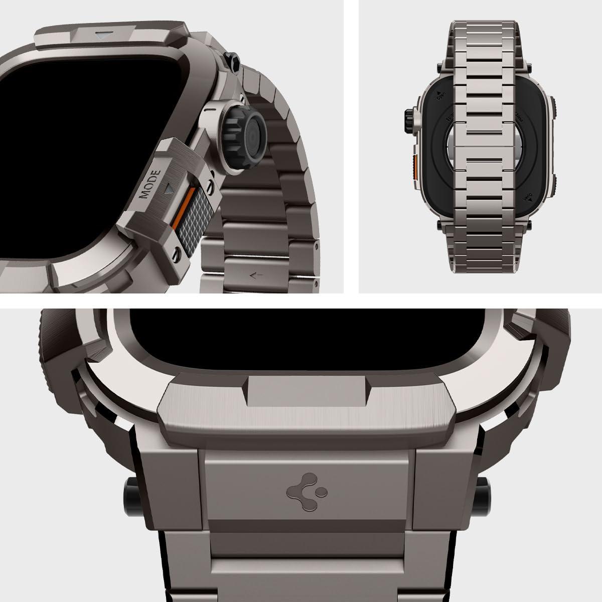 imageSpigen Metal Armor Pro Designed for Apple Watch Series 987 45mm Durable Stainless Steel Case with Band Gunmetal