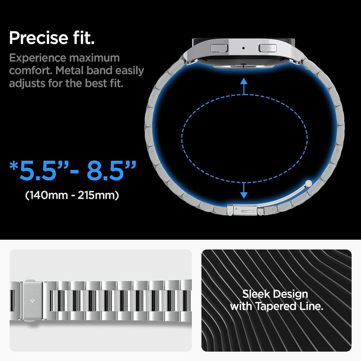 imageSpigen Modern Fit 316L Designed For Samsung Galaxy Watch 6 44mm Band 2023Silver
