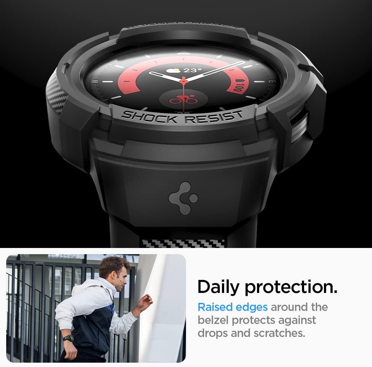imageSpigen Rugged Armor Pro Designed for Samsung Galaxy Watch 5 Pro Band with Case Protector 45mm 2022 Black