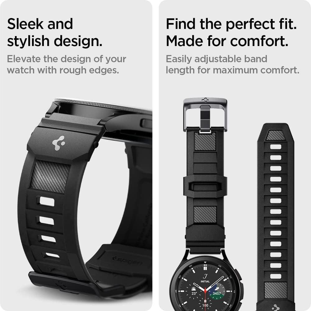 imageSpigen Rugged Band Designed for Samsung Galaxy Watch 7 4440mm FE 40mm 654 4440mm Classic 6 4743mm 5 Pro 45mm 4 Classic 4642mm 3 41mm Active 1amp2 Band Matte BlackMatte Black