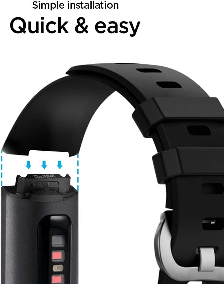 imageSpigen Silicone Fit Designed For Fitbit Charge 4 2020 Charge 3 2018 Band BlackBlack