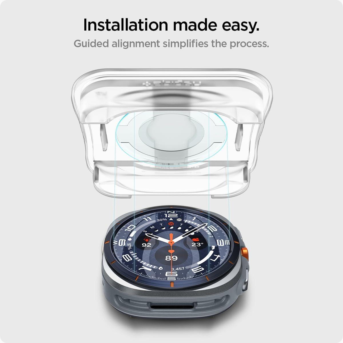 imageSpigen Tempered Glass Screen Protector GlasTR EZ FIT designed for Galaxy Watch 8 44mm 2packGalaxy Watch Ultra