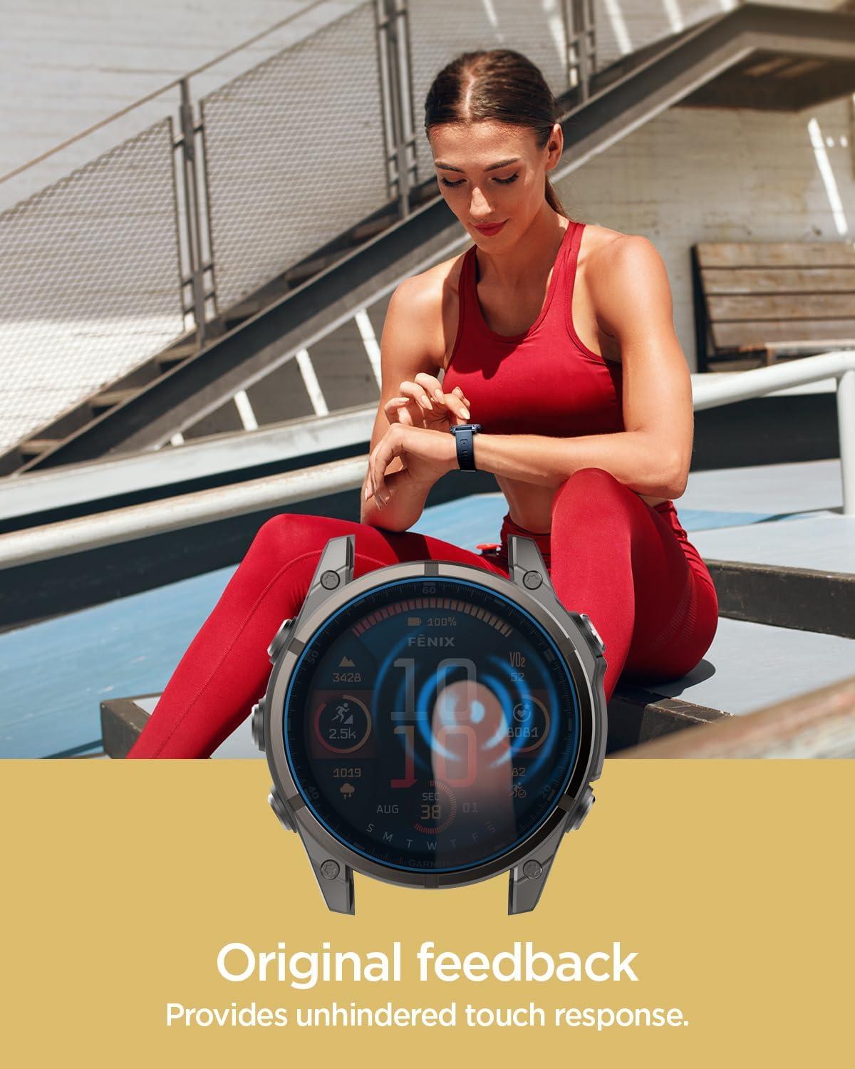 imageSpigen Tempered Glass Screen Protector GlasTR EZ FIT designed for Garmin Fenix 8 8 ProFenix 7X seriesEpix Pro 51mm 2 PackFenix 8 8 Pro 47mm