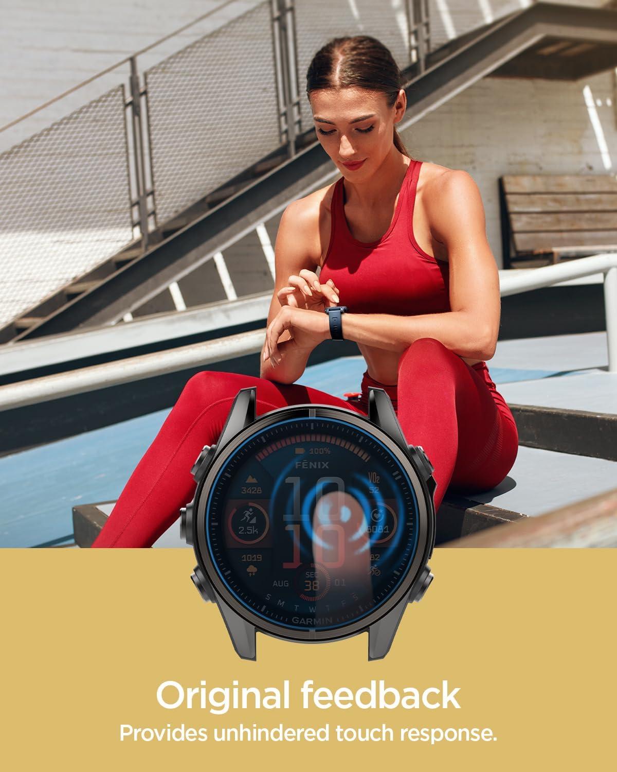 imageSpigen Tempered Glass Screen Protector GlasTR EZ FIT designed for Garmin Fenix 8 8 ProFenix 7X seriesEpix Pro 51mm 2 PackFenix 8 43mm