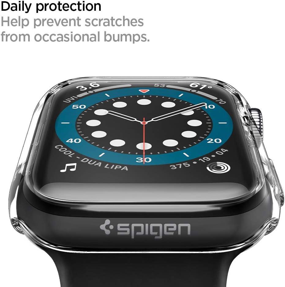 imageSpigen Thin Fit Designed for Apple Watch Case 40mm Series SE3SE26SE54 BlackCrystal Clear
