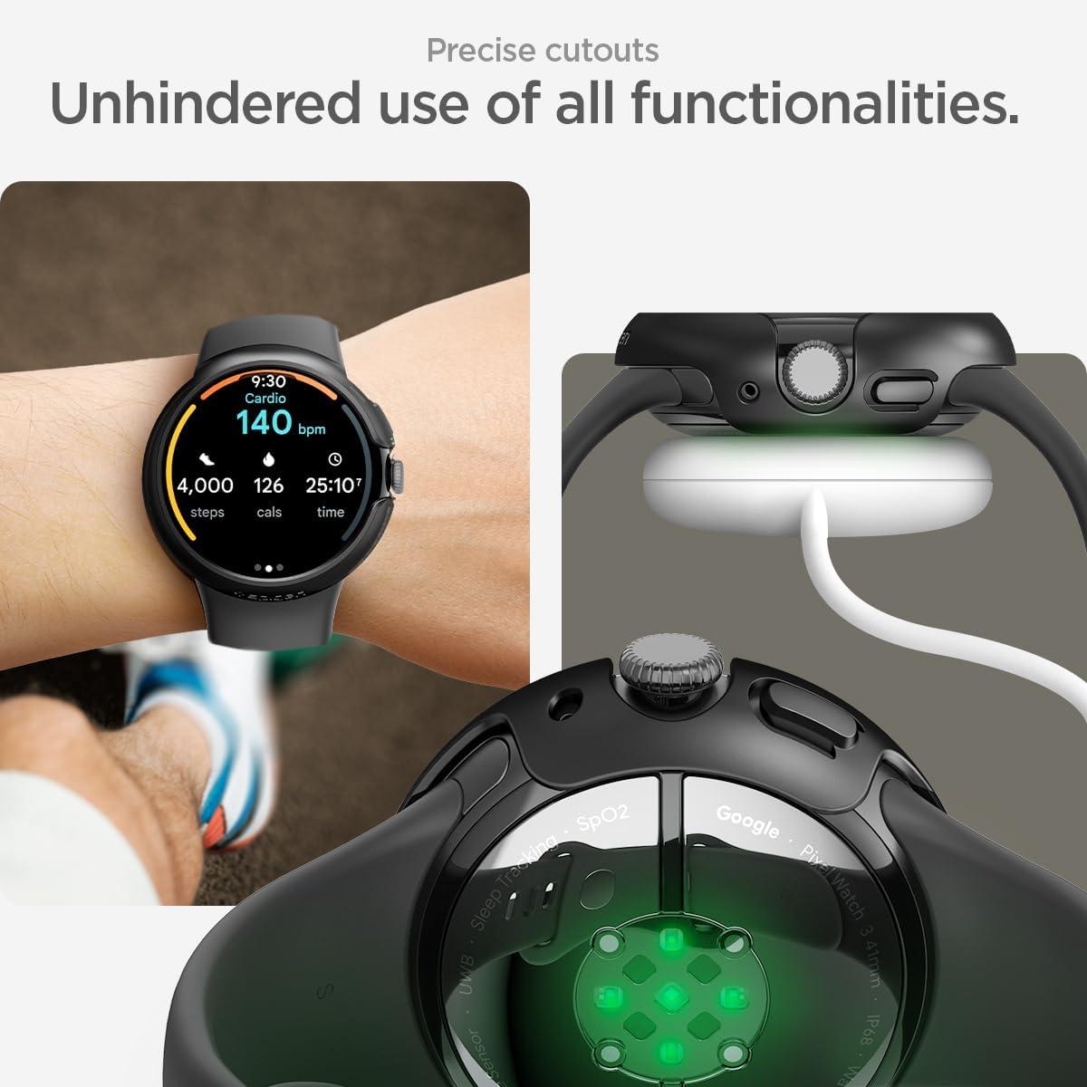 imageSpigen Thin Fit Designed for Google Pixel Watch 321 41mm Case AntiScratch Lightweight Hard PC Cover 202420232022 Crystal ClearBlack