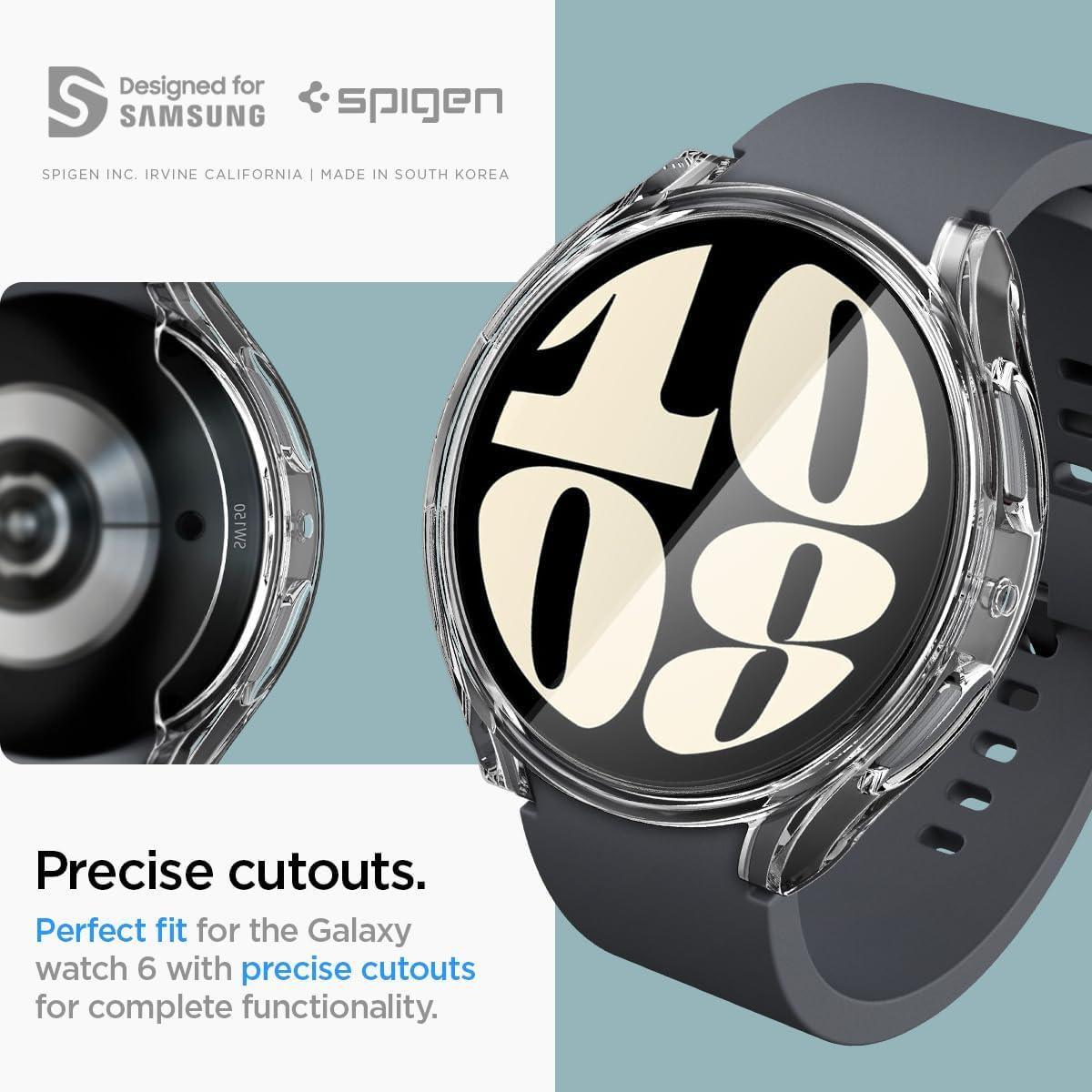 imageSpigen Ultra Hybrid Designed for Samsung Galaxy Watch 6 44mm Case ScratchResistant Overall Protective Cover with Screen Protector 2023 Crystal ClearCrystal Clear
