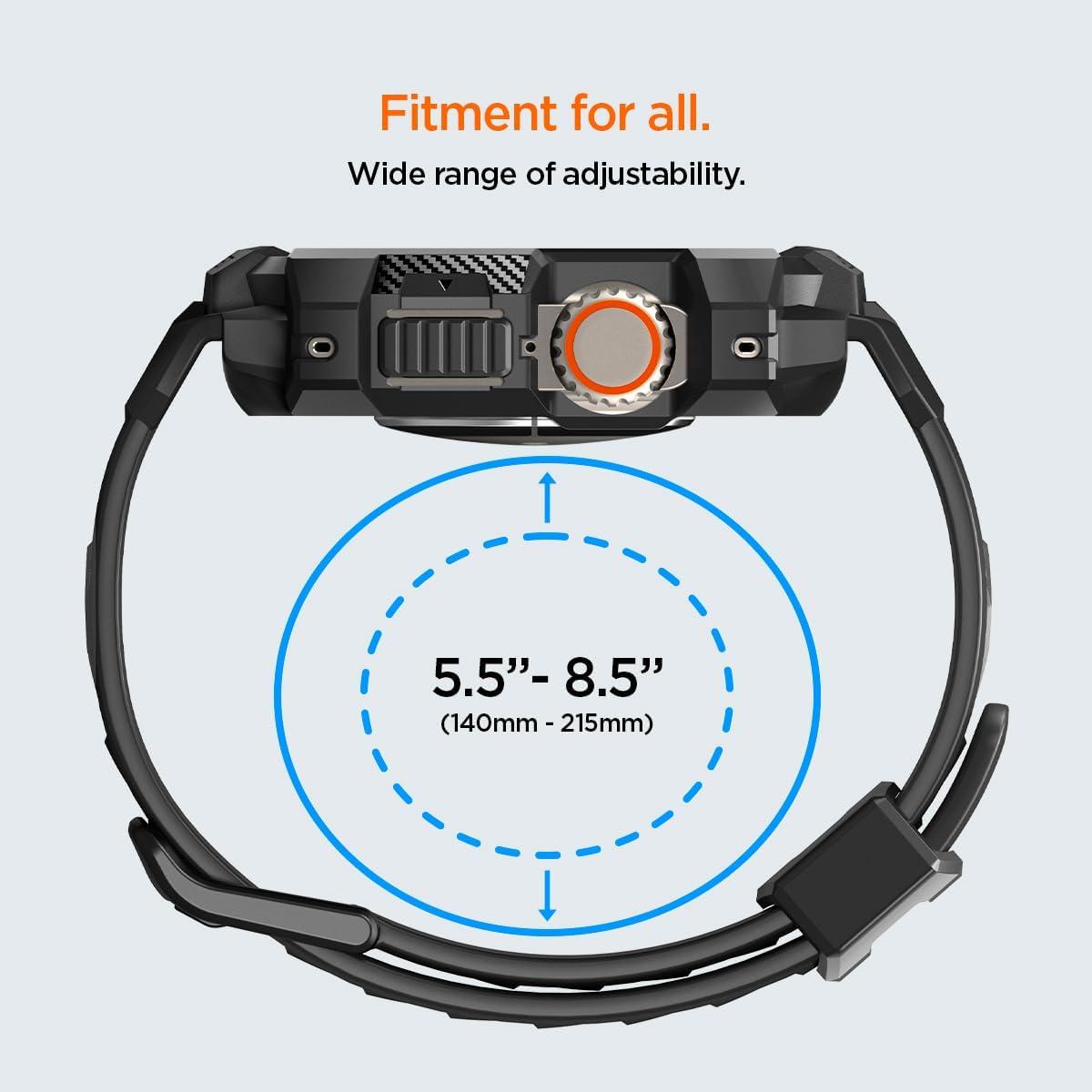 imageSpigen for Apple Watch Band with Case Rugged Armor Pro Compatible with Ultra 321 49mm Series 1110 4642mm 987 41mm SE3SE2SE654 40mm Cover StrapBlack