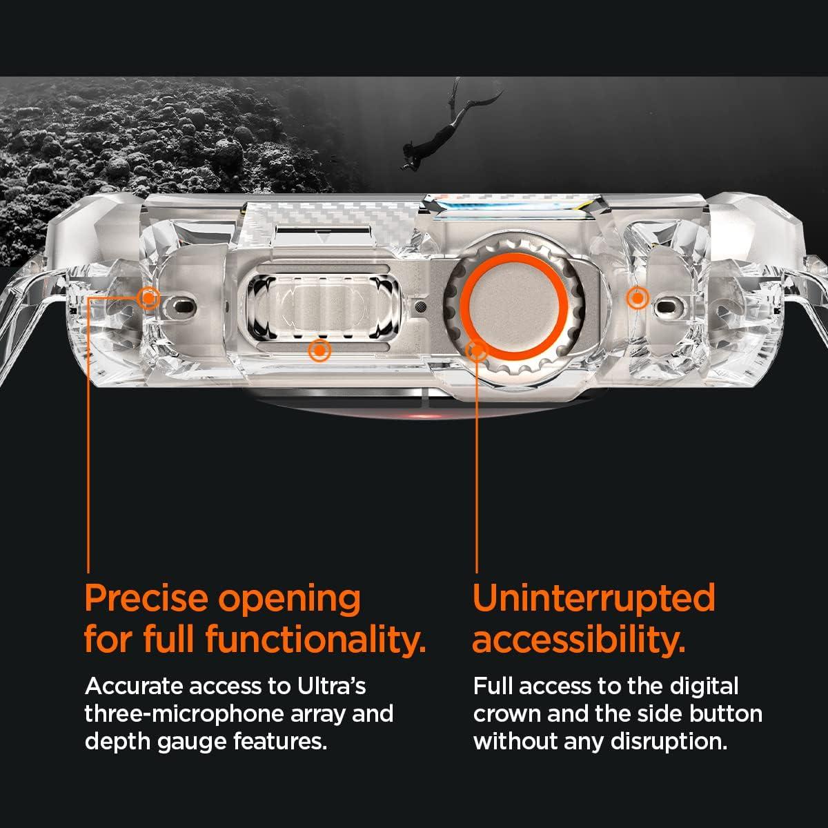 imageSpigen for Apple Watch Band with Case Rugged Armor Pro Compatible with Ultra 321 49mm Series 1110 4642mm 987 41mm SE3SE2SE654 40mm Cover StrapCrystal Clear