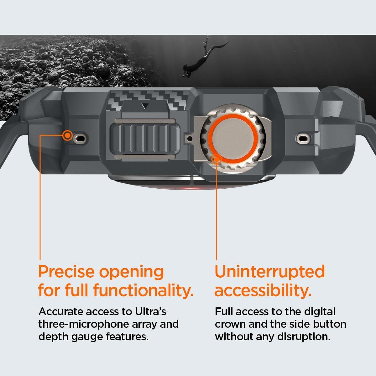 imageSpigen for Apple Watch Band with Case Rugged Armor Pro Compatible with Ultra 321 49mm Series 1110 4642mm 987 41mm SE3SE2SE654 40mm Cover StrapDark Gray