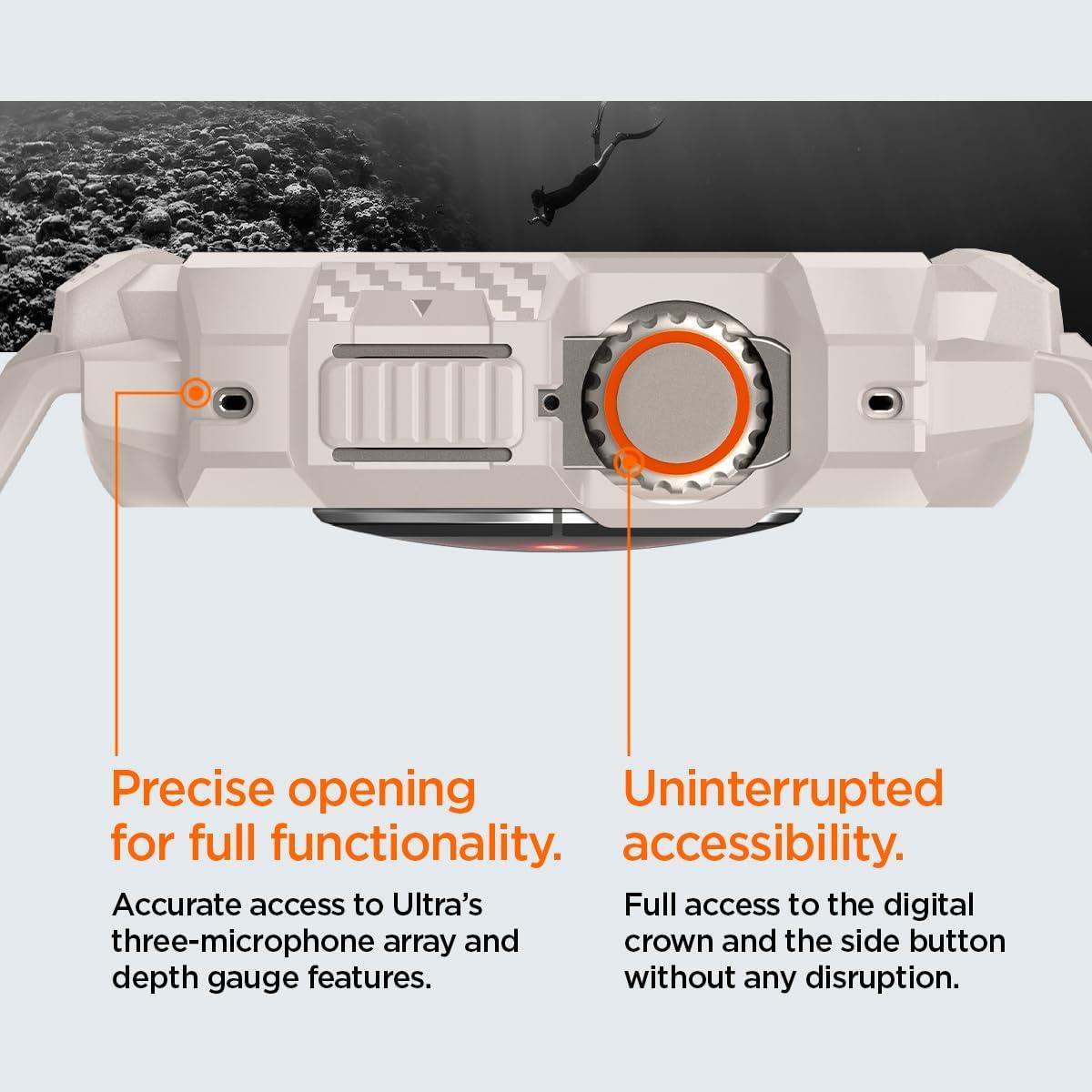 imageSpigen for Apple Watch Band with Case Rugged Armor Pro Compatible with Ultra 321 49mm Series 1110 4642mm 987 41mm SE3SE2SE654 40mm Cover StrapDune Beige