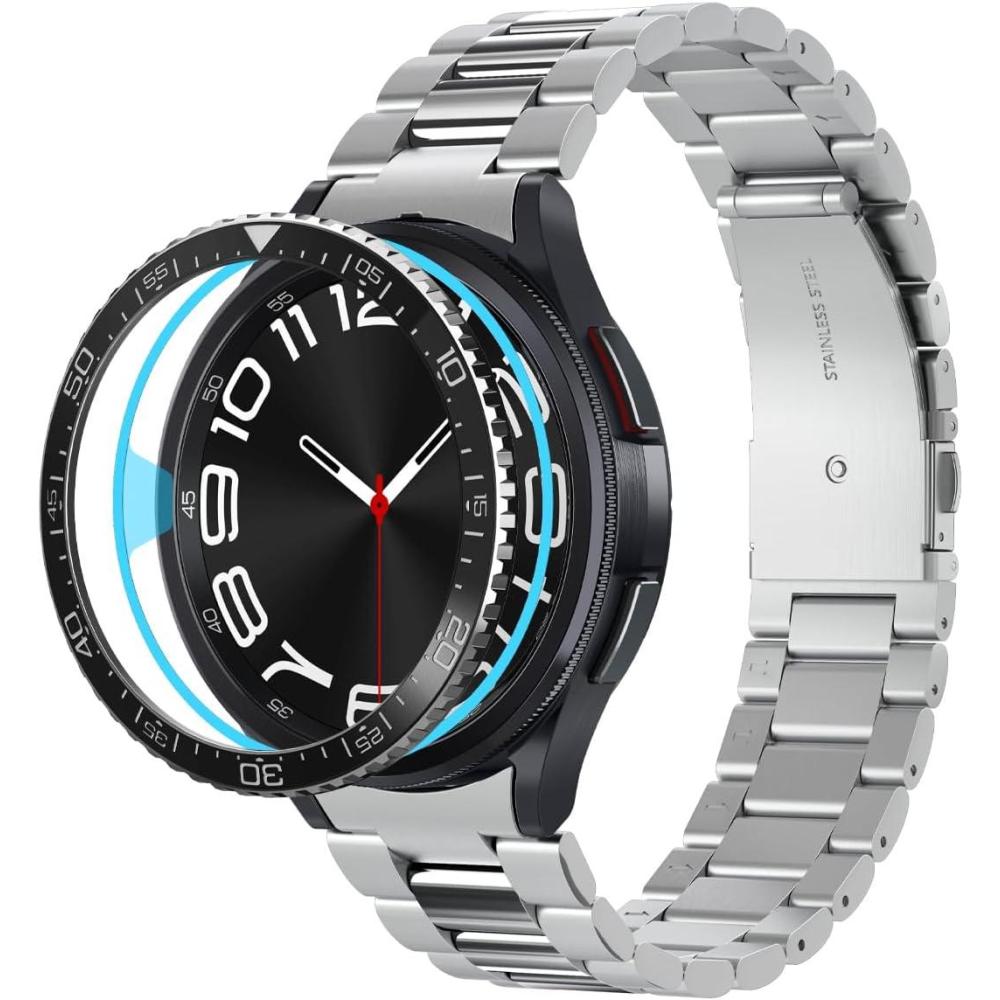 imageSpigen Bezel Tune Designed for Samsung Galaxy Watch 6 Classic 43mm Bezel Ring Protector Adhesive Cover 2023  Black