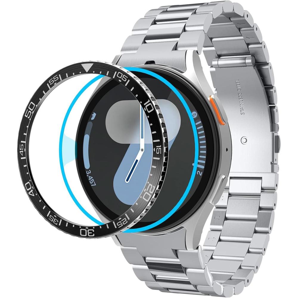 imageSpigen Bezel Tune Designed for Samsung Galaxy Watch 7 44mm Bezel Ring Protector Adhesive Cover 2024 Black