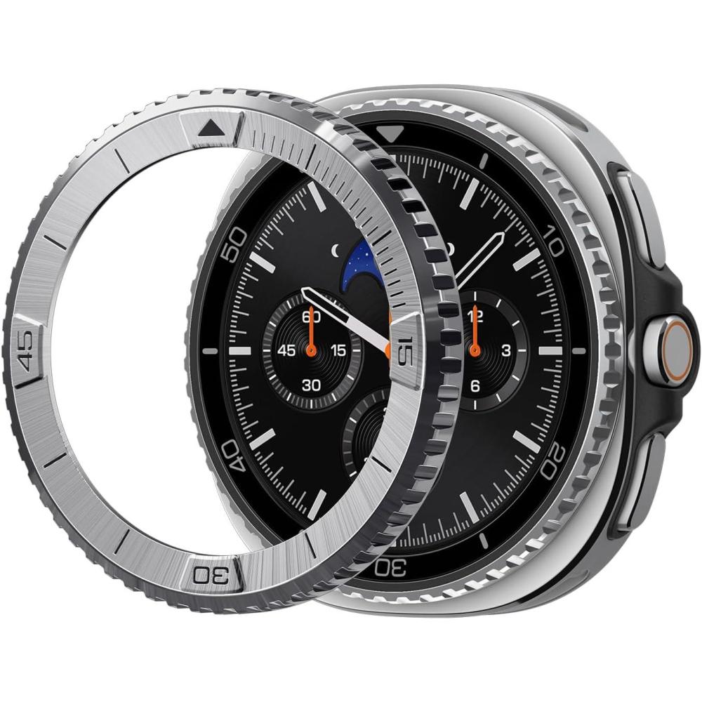 imageSpigen Bezel Tune Diver Designed for Samsung Galaxy Watch 8 Classic 46mm Bezel Ring Protector Adhesive Cover BlackSilver