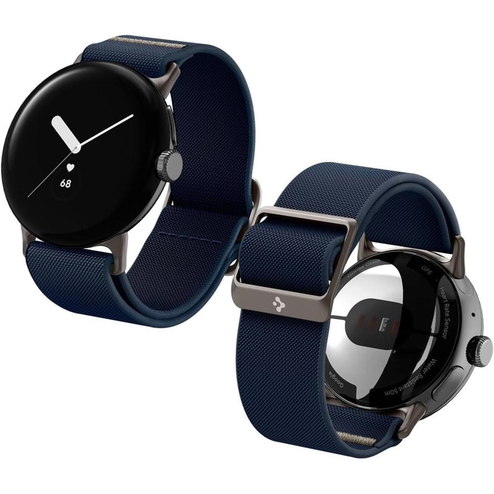 imageSpigen Lite Fit Designed for Google Pixel Watch 4321 41mm Band Nylon Solo Loop StrapNavy