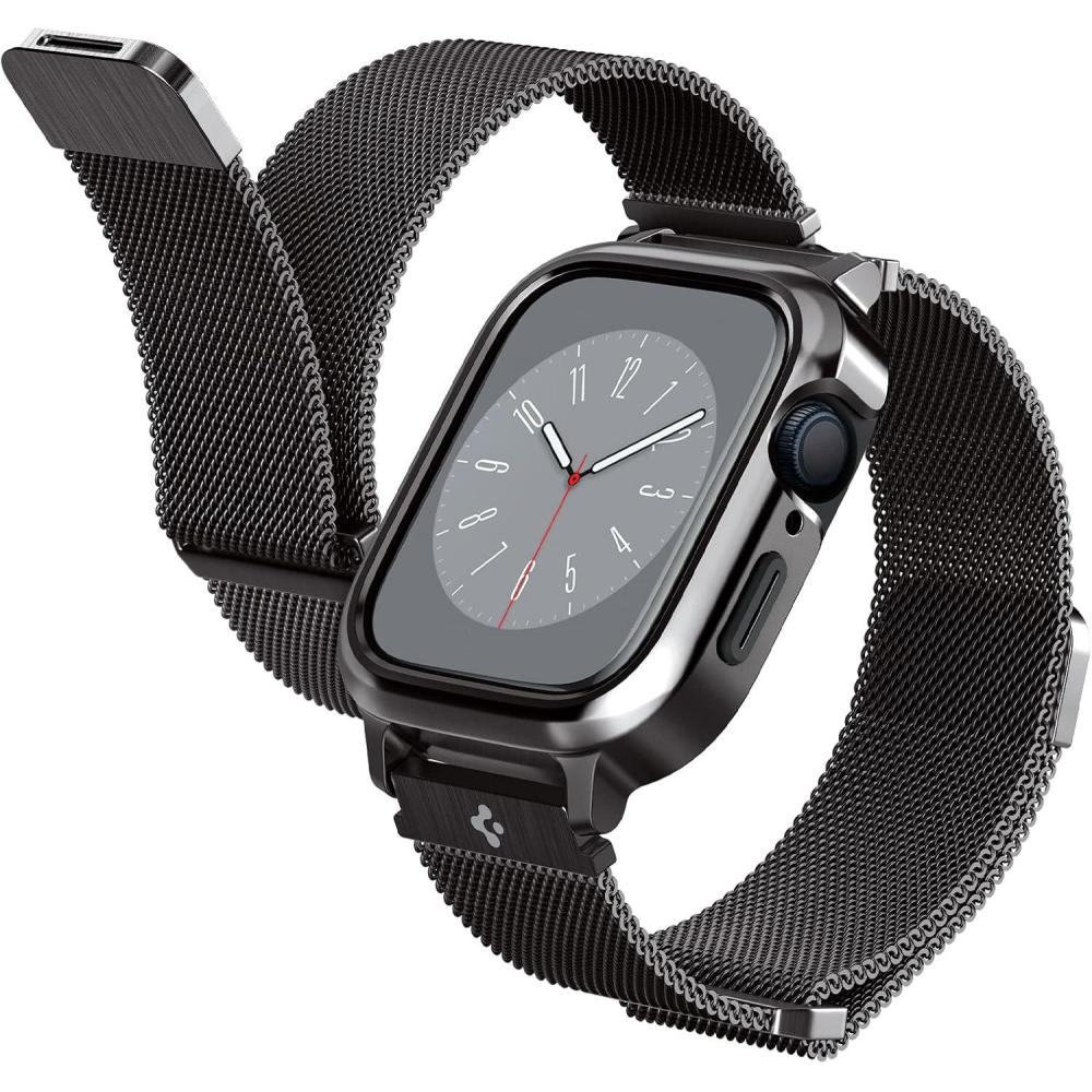 imageSpigen Metal Fit Pro Designed for Apple Watch Case with Band Series 987 45mm  SilverGraphite