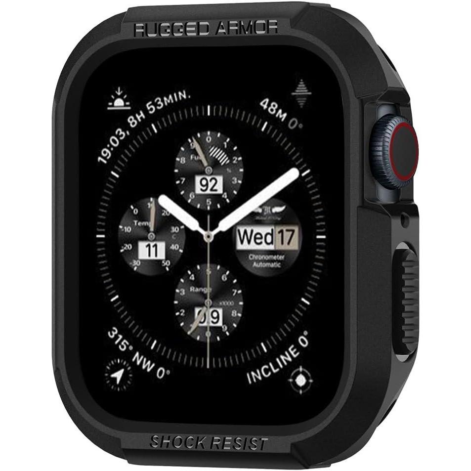 imageSpigen Rugged Armor Designed for Apple Watch Case Series SE398SE276SE54 41mm40mm Durable TPU Cover BlackBlack