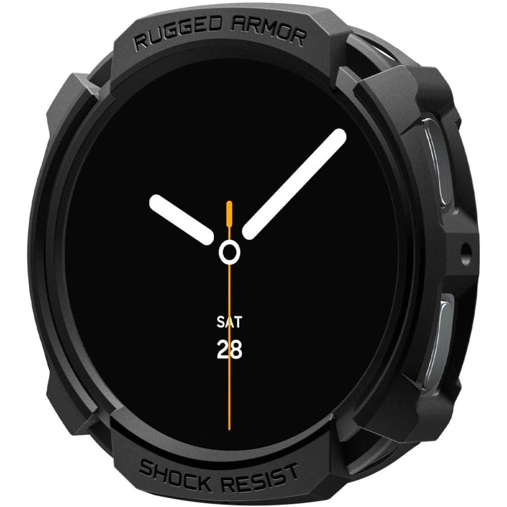 imageSpigen Rugged Armor Designed for Samsung Galaxy Watch 8 44mm Case Durable TPU Cover 2025  Matte BlackGalaxy Watch 8 44mm