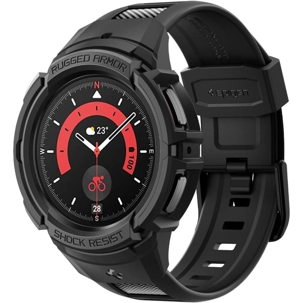 imageSpigen Rugged Armor Pro Designed for Samsung Galaxy Watch 5 Pro Band with Case Protector 45mm 2022 Black