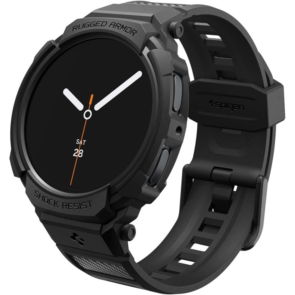 imageSpigen Rugged Armor Pro Designed for Samsung Galaxy Watch 8 44mm Case with Band Protective TPU Cover with Strap 2025 Matte Black