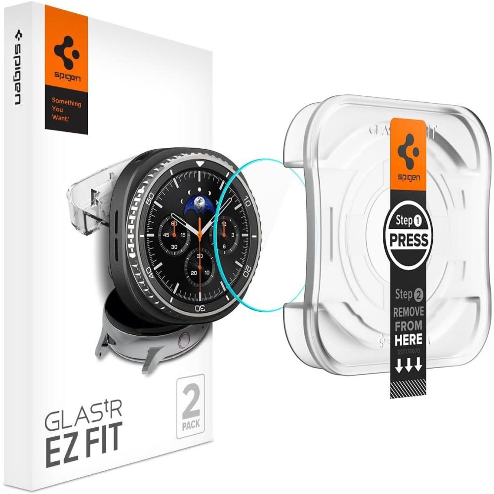 imageSpigen Tempered Glass Screen Protector GlasTR EZ FIT designed for Galaxy Watch 8 44mm 2packWatch8 Classic