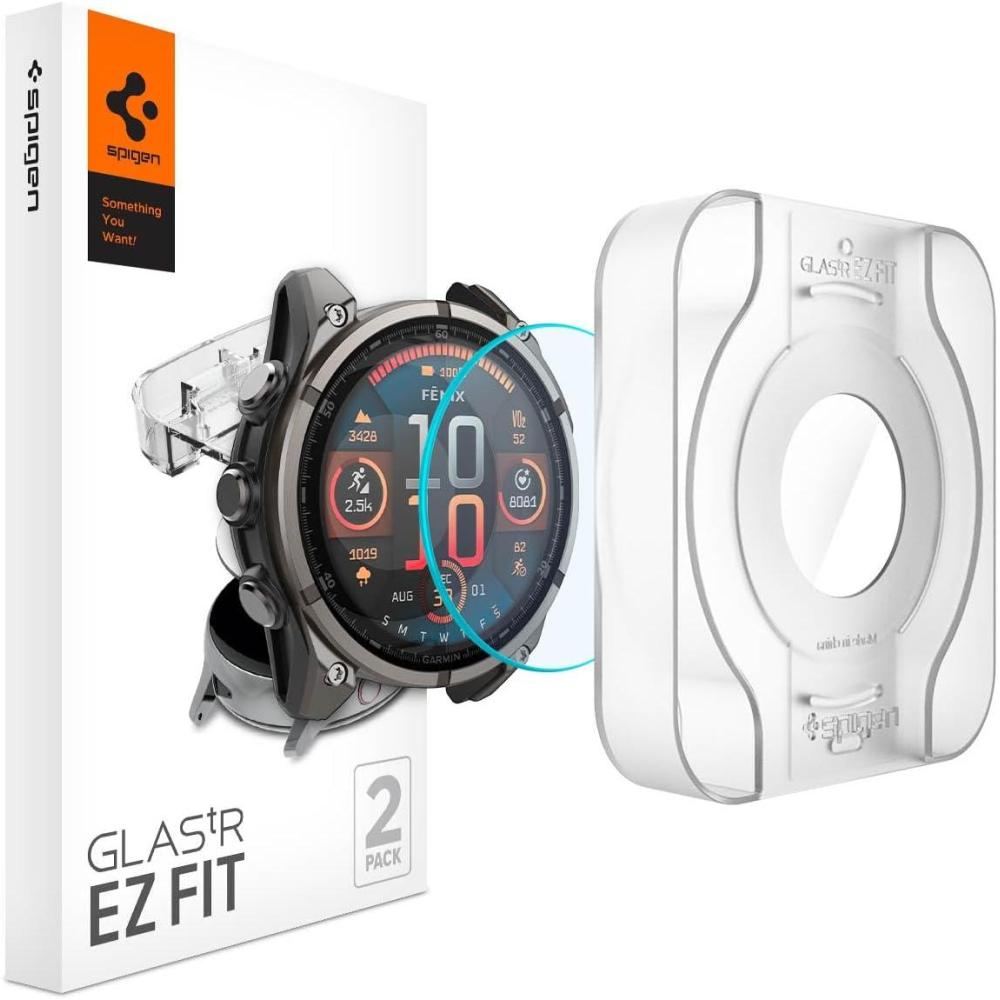 imageSpigen Tempered Glass Screen Protector GlasTR EZ FIT designed for Garmin Fenix 8 8 ProFenix 7X seriesEpix Pro 51mm 2 PackFenix 8 8 Pro 47mm