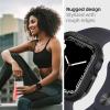 Spigen Rugged Armor Designed for Apple Watch Case Series SE3/9/8/SE2/7/6/SE/5/4 45mm/44mm Durable TPU Cover – Black(Black)