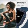 Spigen Rugged Armor Designed for Apple Watch Case Series SE3/9/8/SE2/7/6/SE/5/4 45mm/44mm Durable TPU Cover – Black(Blue)