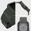 Spigen Rugged Armor Pro Designed for Apple Watch Case with Band Series SE3/9/8/SE2/7/6/SE/5/4 45mm/44mm Protective TPU Cover with Strap(Military Green)