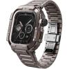 Spigen Metal Armor Pro Designed for Apple Watch Series 9/8/7 45mm Durable Stainless Steel Case with Band – Gunmetal
