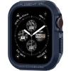 Spigen Rugged Armor Designed for Apple Watch Case Series SE3/9/8/SE2/7/6/SE/5/4 45mm/44mm Durable TPU Cover – Black(Blue)