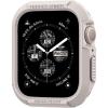 Spigen Rugged Armor Designed for Apple Watch Case Series SE3/9/8/SE2/7/6/SE/5/4 45mm/44mm Durable TPU Cover – Black(Dune Beige)