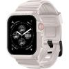 Spigen Rugged Armor Pro Designed for Apple Watch Case with Band Series SE3/9/8/SE2/7/6/SE/5/4 45mm/44mm Protective TPU Cover with Strap(Dune Beige)