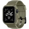 Spigen Rugged Armor Pro Designed for Apple Watch Case with Band Series SE3/9/8/SE2/7/6/SE/5/4 45mm/44mm Protective TPU Cover with Strap(Vintage Khaki)