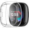 Spigen Ultra Hybrid Designed for Fitbit Versa 4 / Sense 2 with Tempered Glass Screen Protector Smartwatch Cover – Crystal Clear