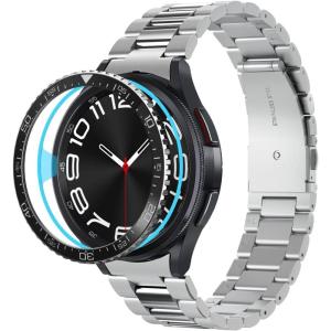 Spigen Bezel Tune Designed for Samsung Galaxy Watch 6 Classic 43mm Bezel Ring Protector Adhesive Cover (2023) – Black