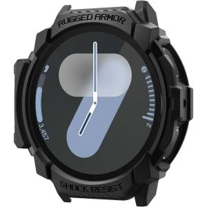 Spigen Rugged Armor Designed for Samsung Galaxy Watch 8 44mm Case Durable TPU Cover (2025) – Matte Black(Galaxy Watch 7 44mm)