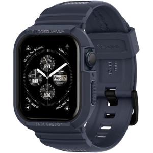 Spigen Rugged Armor Pro Designed for Apple Watch Case with Band Series SE3/9/8/SE2/7/6/SE/5/4 45mm/44mm Protective TPU Cover with Strap(Charcoal Gray)