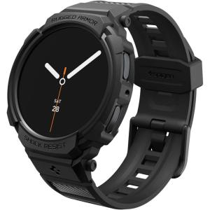 Spigen Rugged Armor Pro Designed for Samsung Galaxy Watch 8 40mm Case with Band Protective TPU Cover with Strap (2025) – Matte Black