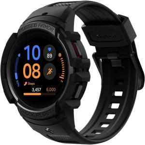 Spigen Rugged Armor Pro Designed for Samsung Galaxy Watch FE (2024), 5 40mm (2022), 4 40mm (2021) Band with Case Protector – Black