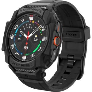 Spigen Rugged Armor Pro Designed for Samsung Galaxy Watch Ultra 47mm Case with Band Protective TPU Cover with Strap (2025/2024) – Matte Black