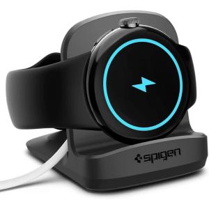 Spigen S354 Stand Designed for Google Pixel Watch Charger Stand Durable TPU with Non-Slip Stable Base (Not Compatible with Pixel Watch 2,3) – Black(Black)