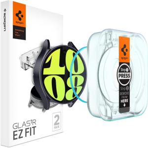 Spigen Tempered Glass Screen Protector [GlasTR EZ FIT] designed for Galaxy Watch 6 (44mm) [Full Coverage][9H Hardness Tempered Glass] – 2 Pack