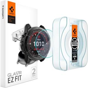 Spigen Tempered Glass Screen Protector [GlasTR EZ FIT] designed for Garmin Fenix 8, 8 Pro/Fenix 7X series/Epix Pro (51mm) – 2 Pack(Fenix 8 / Fenix 7X series / Epix Pro (51mm))