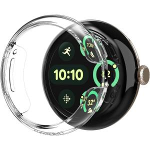 Spigen Thin Fit Designed for Google Pixel Watch 3/2/1 41mm Case Anti-Scratch Lightweight Hard PC Cover (2024/2023/2022) – Crystal Clear(Crystal Clear)