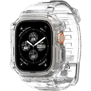 Spigen for Apple Watch Band with Case, Rugged Armor Pro Compatible with Ultra 3/2/1 49mm, Series 11/10 46/42mm, 9/8/7 41mm, SE3/SE2/SE/6/5/4 40mm Cover Strap(Crystal Clear)