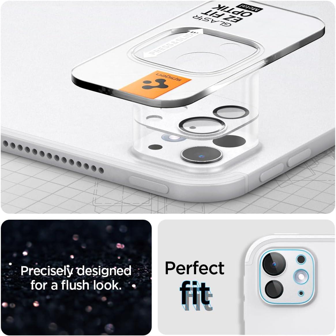 imageSpigen Camera Lens Screen Protector GlasTR EZ Fit Optik Metal Designed for iPad Pro 1311 2025 M5  2024 M4 Case Friendly  Space Black 1 PackSilver