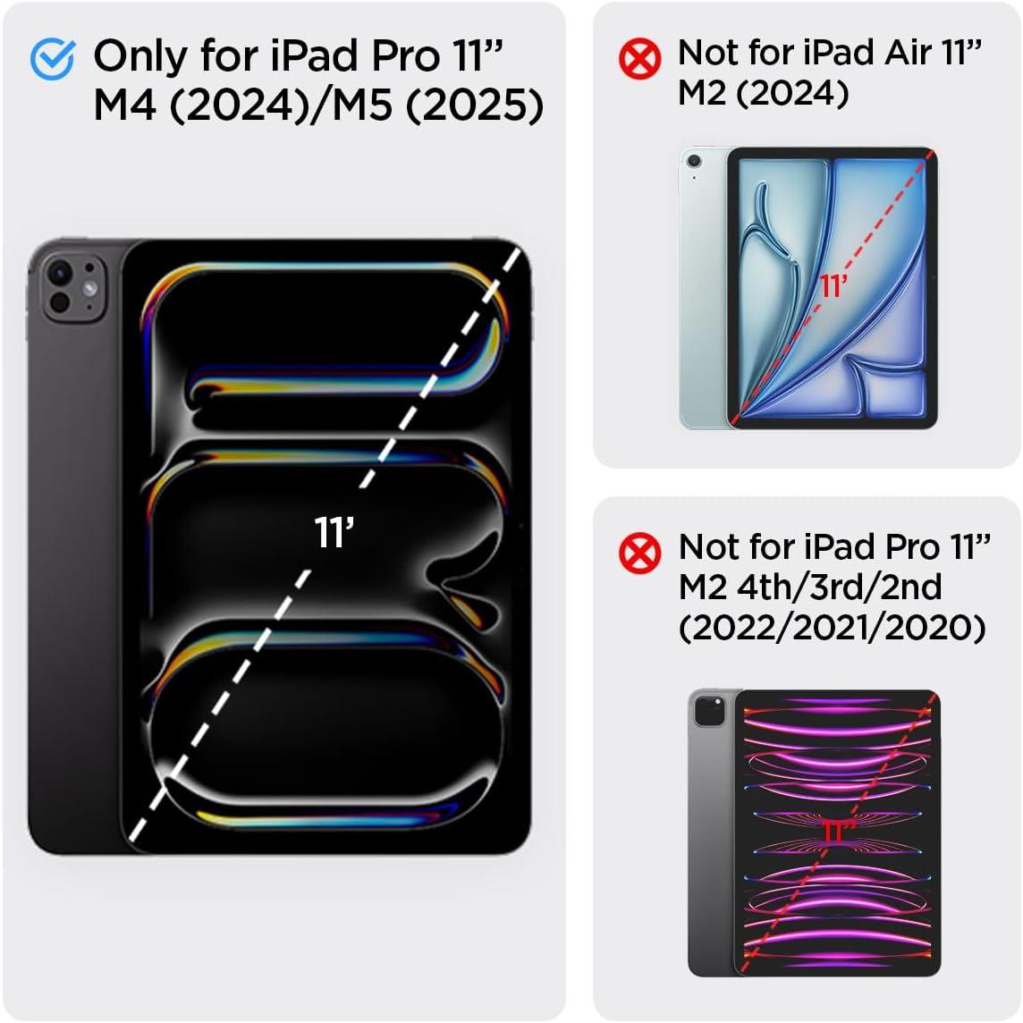 imageSpigen for iPad Pro 11 inch Case M2 4th Generation 2022 3rd Generation 2021 2nd Generation 2020 1st Generation 2018 Rugged Armor Pro Protective TriFold Cover with Pencil Holder BlackBlack